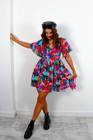 You Grow Girl - Multi Floral Mini Dress