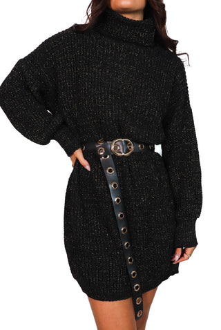 Punk Vibes - Black Gold Eyelet Belt